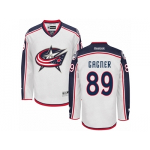 Men's Reebok Columbus Blue Jackets #89 Sam Gagner Authentic White Away NHL Jersey
