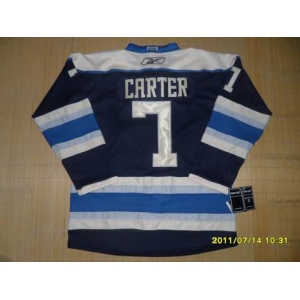 nhl jerseys columbus blue jackets #7 carter blue(stripe)