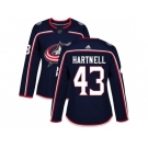 Women Adidas Columbus Blue Jackets #43 Scott Hartnell Navy Blue Home Authentic Stitched NHL Jersey