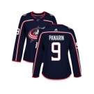 Women Adidas Columbus Blue Jackets #9 Artemi Panarin Navy Blue Home Authentic Stitched NHL Jersey