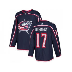 Youth Adidas Columbus Blue Jackets #17 Brandon Dubinsky Navy Blue Home Authentic Stitched NHL Jersey