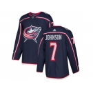 Youth Adidas Columbus Blue Jackets #7 Jack Johnson Navy Blue Home Authentic Stitched NHL Jersey
