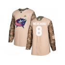 Youth Adidas Columbus Blue Jackets #8 Zach Werenski Camo Authentic 2017 Veterans Day Stitched NHL Jersey