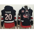 Columbus Blue Jackets #20 Brandon Saad Navy Blue Name & Number Pullover NHL Hoodie