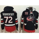 Columbus Blue Jackets #72 Sergei Bobrovsky Navy Blue Name & Number Pullover NHL Hoodie