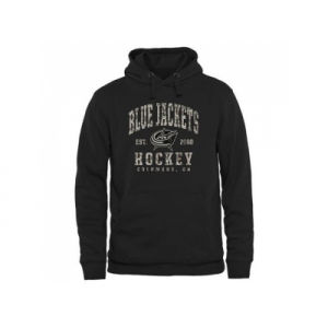 Men's Columbus Blue Jackets Black Camo Stack Pullover Hoodie