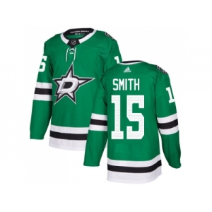 Adidas Dallas Stars #15 Bobby Smith Green Home Authentic Stitched NHL Jersey