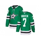 Adidas Dallas Stars #7 Neal Broten Green Home Authentic Stitched NHL Jersey