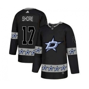 Dallas Stars #17 Devin Shore Black Team Logos Fashion Jersey