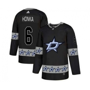 Dallas Stars #6 Julius Honka Black Team Logos Fashion Jersey