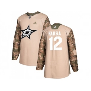 Men Adidas Dallas Stars #12 Radek Faksa Camo Authentic 2017 Veterans Day Stitched NHL Jersey