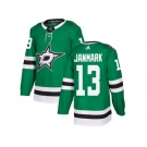 Men Adidas Dallas Stars #13 Mattias Janmark Green Home Authentic Stitched NHL Jersey