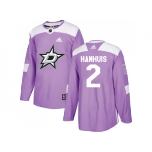 Men Adidas Dallas Stars #2 Dan Hamhuis Purple Authentic Fights Cancer Stitched NHL Jersey