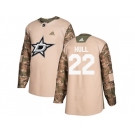 Men Adidas Dallas Stars #22 Brett Hull Camo Authentic 2017 Veterans Day Stitched NHL Jersey