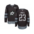 Men Adidas Dallas Stars #23 Esa Lindell Black 1917-2017 100th Anniversary Stitched NHL Jersey