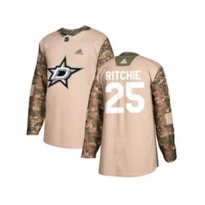 Men Adidas Dallas Stars #25 Brett Ritchie Camo Authentic 2017 Veterans Day Stitched NHL Jersey