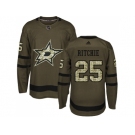 Men Adidas Dallas Stars #25 Brett Ritchie Green Salute to Service Stitched NHL Jersey