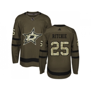 Men Adidas Dallas Stars #25 Brett Ritchie Green Salute to Service Stitched NHL Jersey