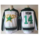 Men Dallas Stars #14 Jamie Benn White Road Authentic Stitched NHL Jersey