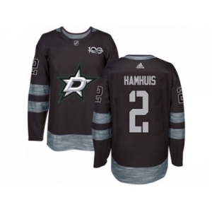 Men's Adidas Dallas Stars #2 Dan Hamhuis Authentic Black 1917-2017 100th Anniversary NHL Jersey