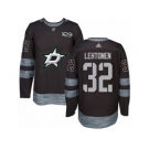 Men's Adidas Dallas Stars #32 Kari Lehtonen Authentic Black 1917-2017 100th Anniversary NHL Jersey