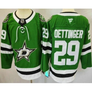 Men's Dallas Stars #29 Jake Oettinger Green Authentic Jersey