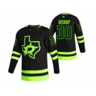 Men's Dallas Stars #30 Ben Bishop Black 2020-21 Reverse Retro Alternate Hockey Jersey