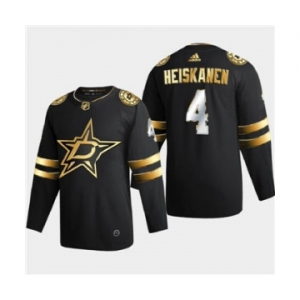 Men's Dallas Stars #4 Miro Heiskanen Black Golden Edition Limited Stitched Hockey Jersey