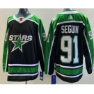 Men's Dallas Stars #91 Tyler Seguin Black 2022 Reverse Retro Authentic Jersey