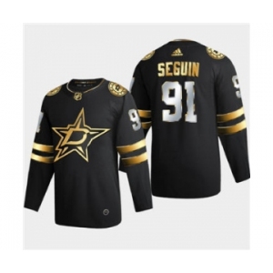 Men's Dallas Stars #91 Tyler Seguin Black Golden Edition Limited Stitched Hockey Jersey