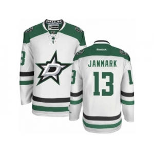 Men's Reebok Dallas Stars #13 Mattias Janmark Authentic White Away NHL Jersey