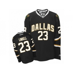 Men's Reebok Dallas Stars #23 Esa Lindell Authentic Black NHL Jersey
