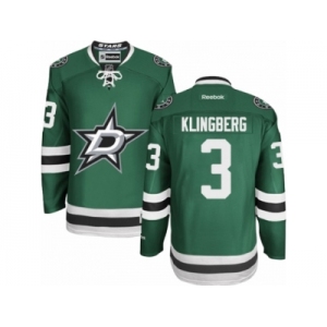 Men's Reebok Dallas Stars #3 John Klingberg Authentic Green Home NHL Jersey