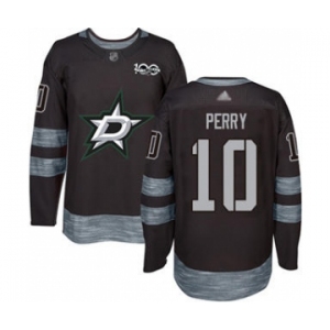 Men's Stars #10 Corey Perry Black 1917-2017 100th Anniversary Stitched Hockey Jersey