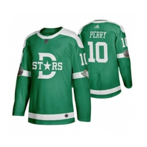 Men's Stars #10 Corey Perry Green Authentic 2020 Winter Classic Stitched Hockey Jersey