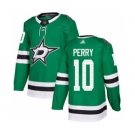 Men's Stars #10 Corey Perry Green Home Stitched Hockey Jersey