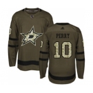 Men's Stars #10 Corey Perry Green Salute to Service Stitched Hockey Jersey