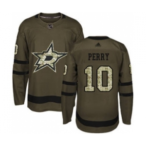 Men's Stars #10 Corey Perry Green Salute to Service Stitched Hockey Jersey