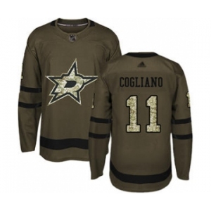 Men's Stars #11 Andrew Cogliano Green Salute to Service Stitched Hockey Jersey