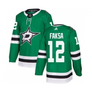 Men's Stars #12 Radek Faksa Green Home Authentic Stitched Hockey Jersey