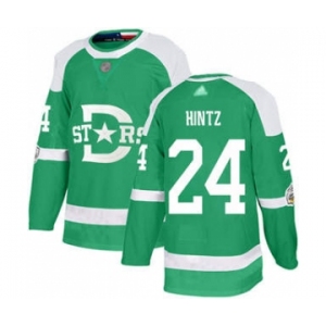 Men's Stars #24 Roope Hintz Green Authentic 2020 Winter Classic Stitched Hockey Jersey