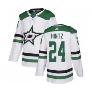 Men's Stars #24 Roope Hintz White Road Authentic Stitched Hockey Jersey