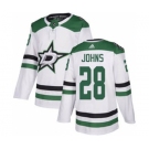 Men's Stars #28 Stephen Johns White Road Authentic Stitched Hockey Jersey