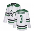 Men's Stars #3 John Klingberg White Road Authentic Stitched Hockey Jersey