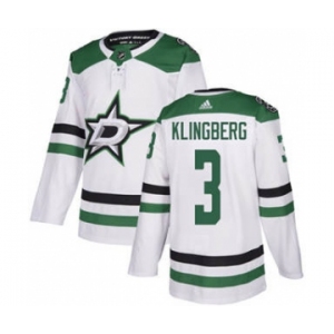 Men's Stars #3 John Klingberg White Road Authentic Stitched Hockey Jersey