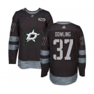 Men's Stars #37 Justin Dowling Black 1917-2017 100th Anniversary Stitched Hockey Jersey