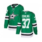 Men's Stars #37 Justin Dowling Green Home Authentic Stitched Hockey Jersey