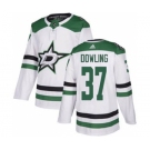 Men's Stars #37 Justin Dowling White Road Authentic Stitched Hockey Jersey