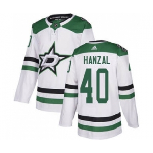Men's Stars #40 Martin Hanzal White Road Authentic Stitched Hockey Jersey