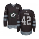 Men's Stars #42 Taylor Fedun Black 1917-2017 100th Anniversary Stitched Hockey Jersey